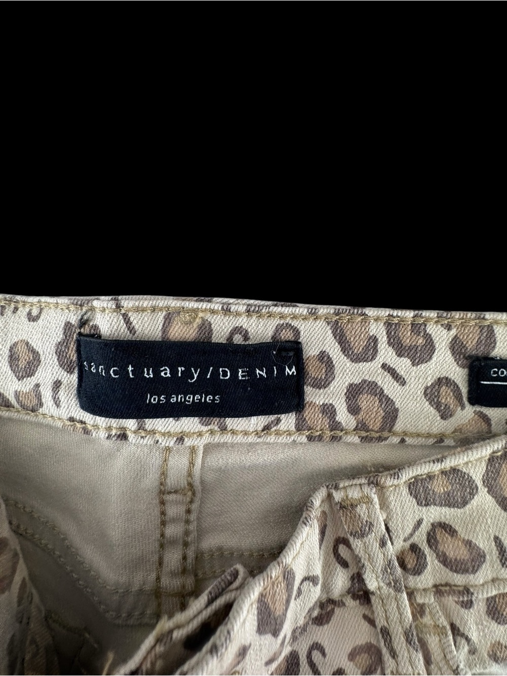 Sanctuary Cream & Black Leopard Flare Jeans - Picture 2 of 7